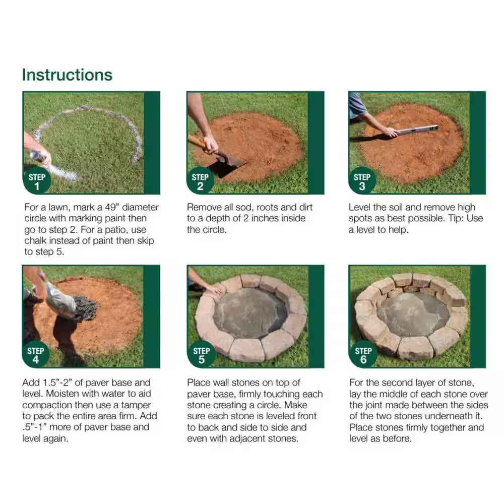 Weston 52 In. X 12 In. Cotswold Mist Wood Fuel Fire Pit Kit