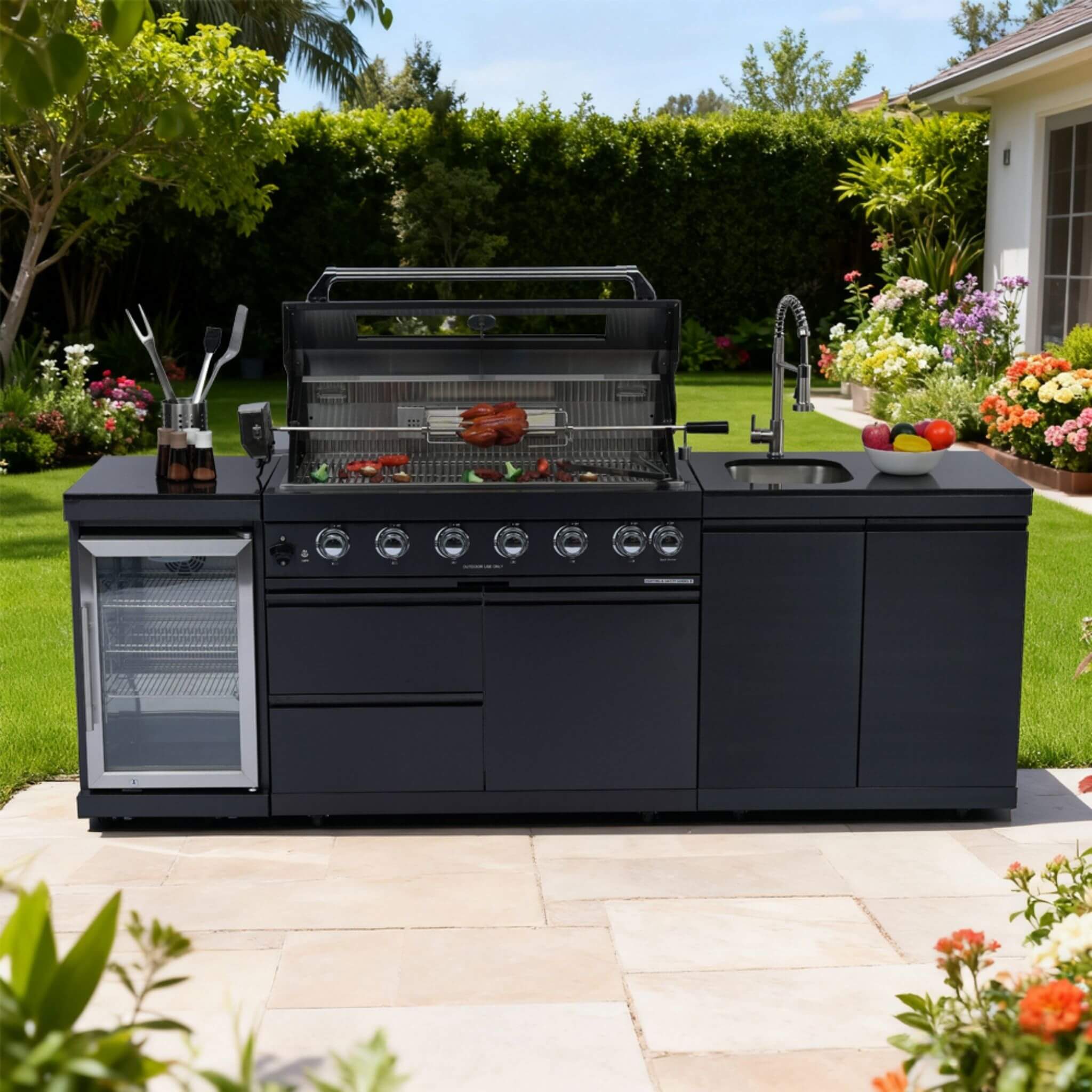Castelle Flame Stainless Steel Outdoor BBQ Kitchen Island