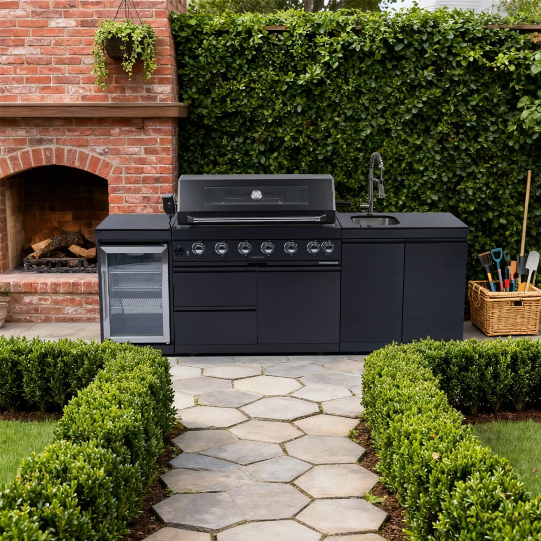 Castelle Flame Stainless Steel Outdoor BBQ Kitchen Island