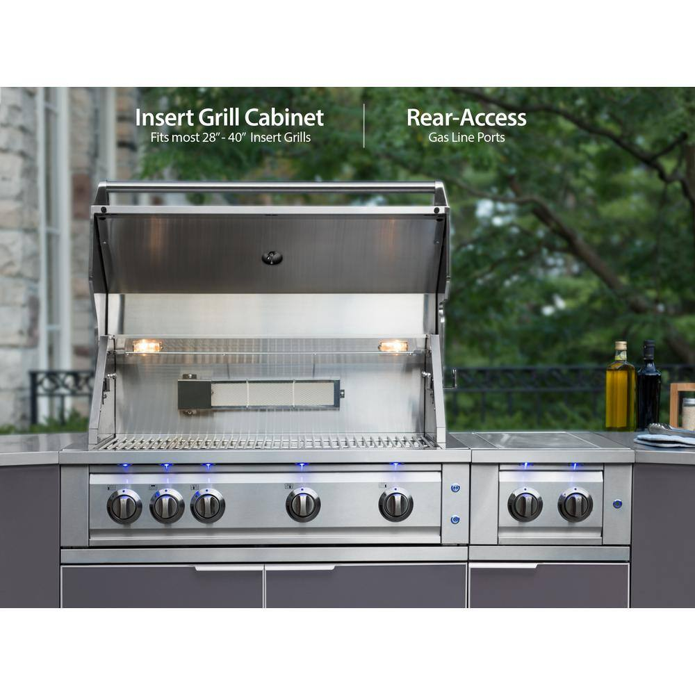 Slate Gray 3-Piece Outdoor Kitchen Cabinet Set