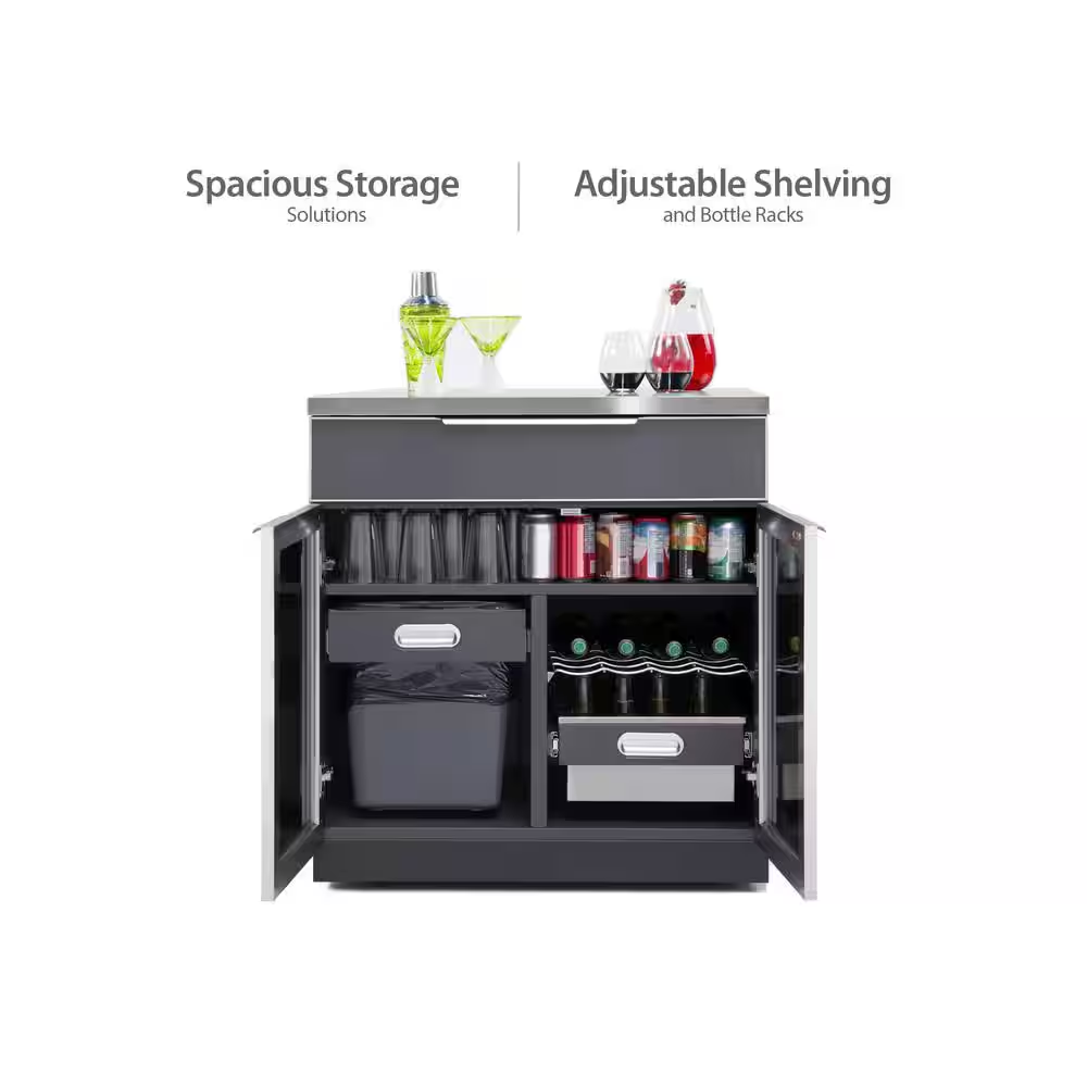Slate Gray 3-Piece Outdoor Kitchen Cabinet Set