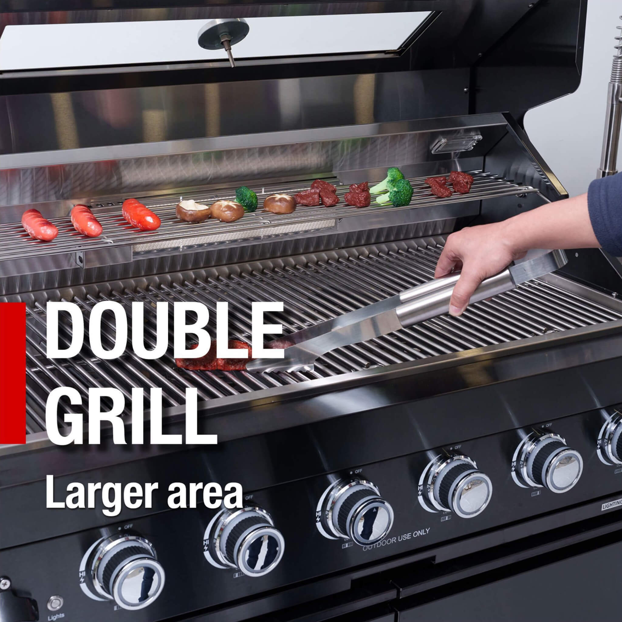 Castelle Flame BBQ Kitchen Grill Island 6-Burner Grill