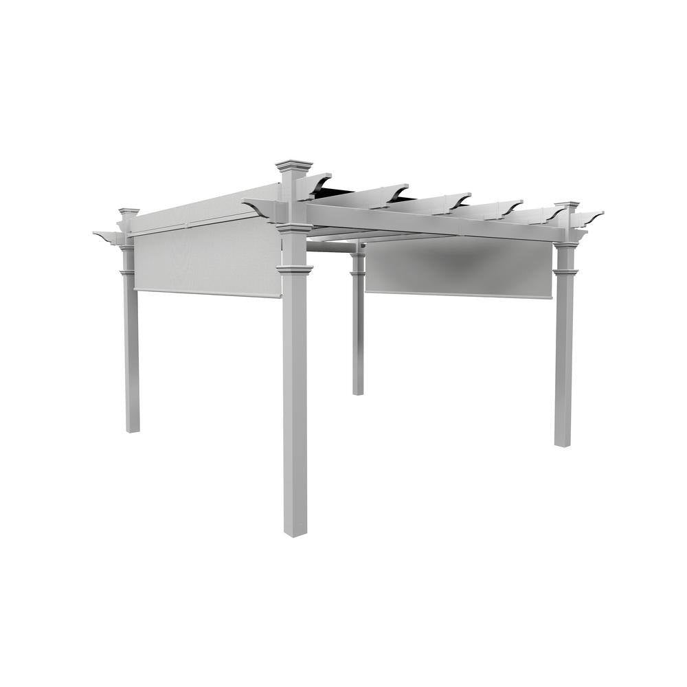 144"L X 144"W X 106"H Vinyl Monterey Canopy Pergola, White, VA42073