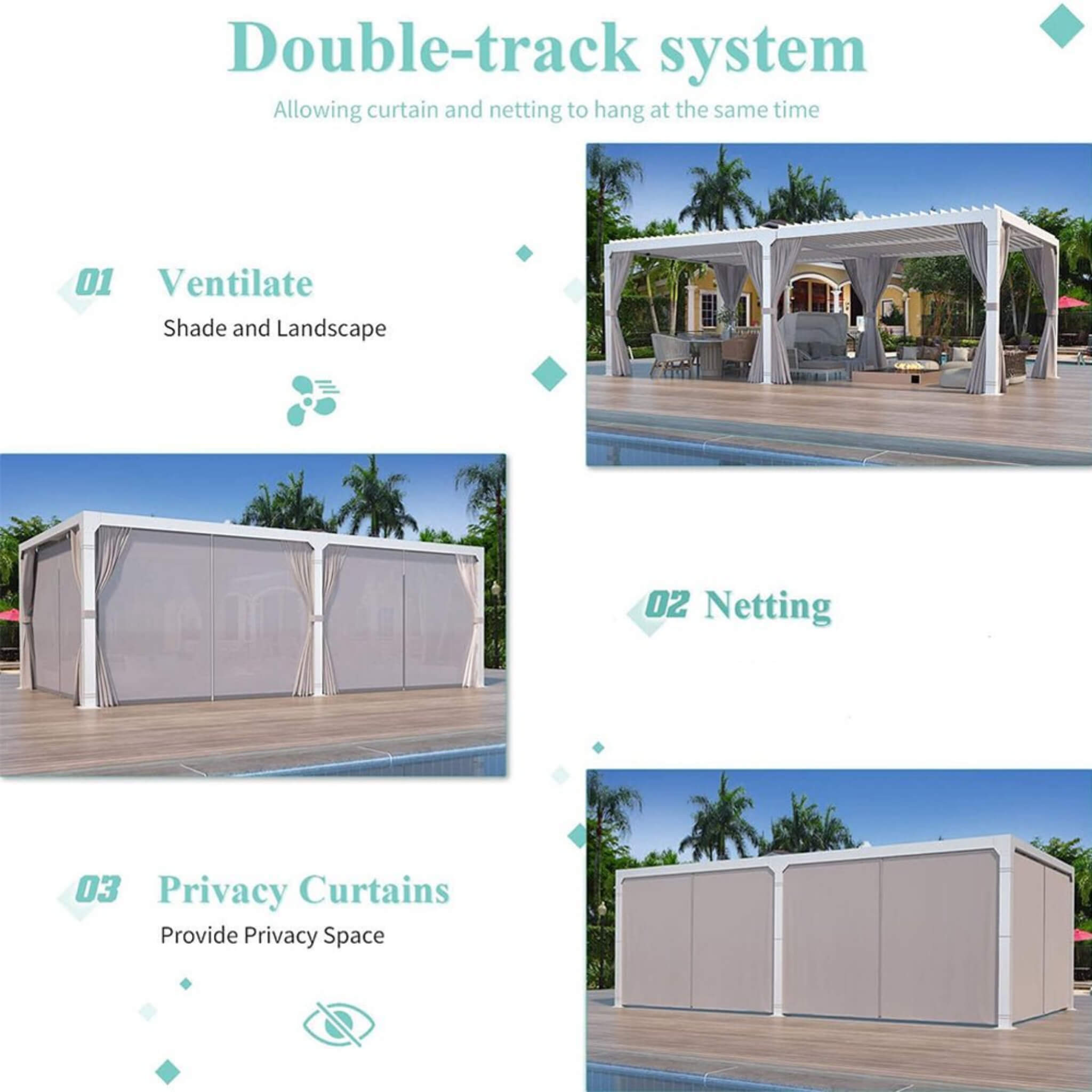 Alora Hardtop Louvered Pergola